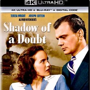 Hitchcock’s Shadow of a Doubt 4K Ultra HD & Blu-ray Discs, Case & Sleeve. 1943
